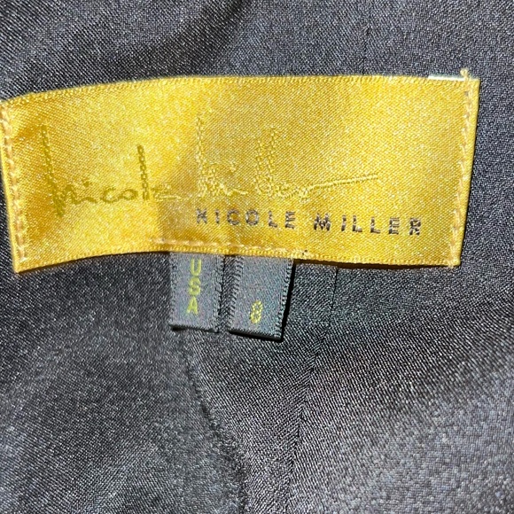 Nicole Miller black satin ruched cocktail dress Size 8 - Picture 8 of 9